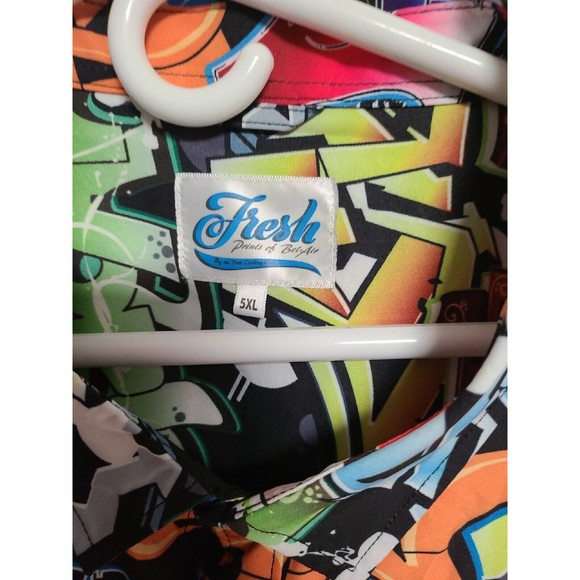NWT Fresh Prince of Bel-Air Graffiti Button Up Shirt Men's Size 5XL - Picture 4 of 6